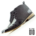 D10 Mr. Hermes -Black Fabric-Boot  Men’s Leather H2