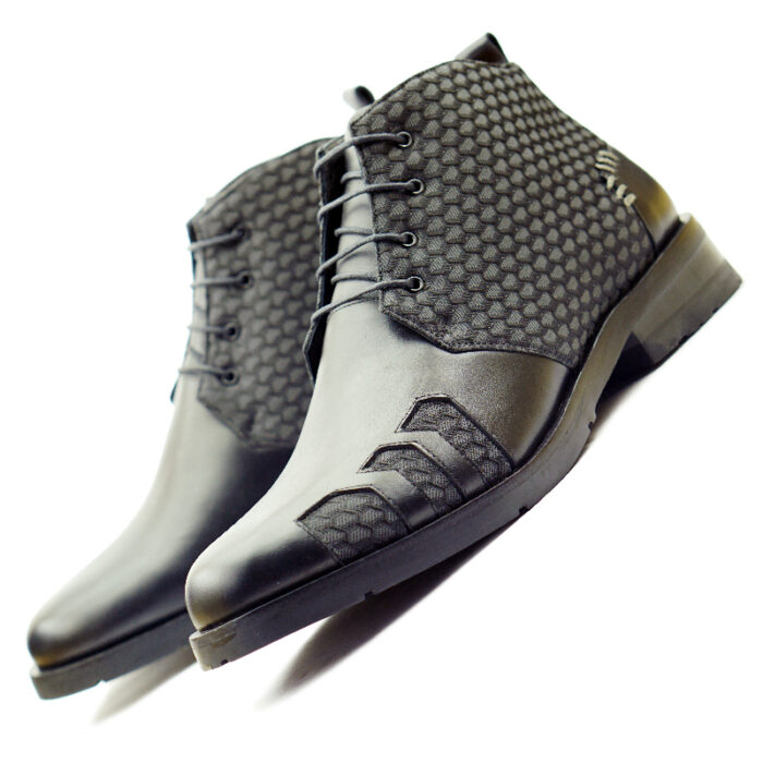 D10 Mr. Hermes -Black Fabric-Boot  Men’s Leather - Image 2
