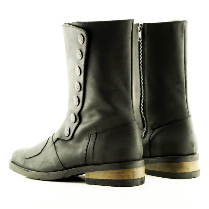 D13 Indian Black leather boot with brake reinforcement  - Square last - Image 7