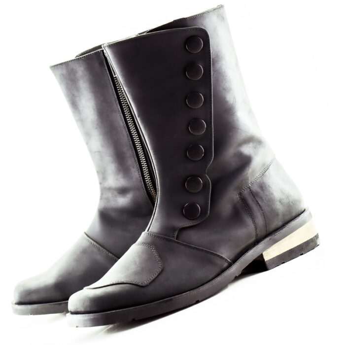 D13 Indian Black leather boot with brake reinforcement  - Square last - Image 2