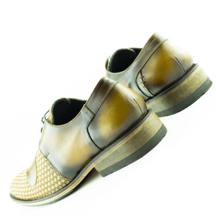 D5 Rider  men’s leather Snkrs-shoe Whisky Fabric-airbrush aging - Image 3