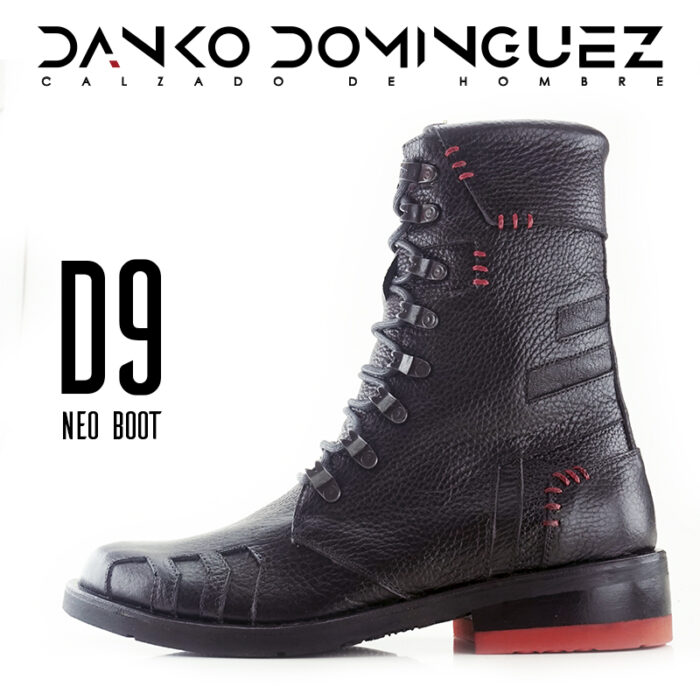 Sastrería bota cuero hombre D9 black-red Tapilla - Image 3