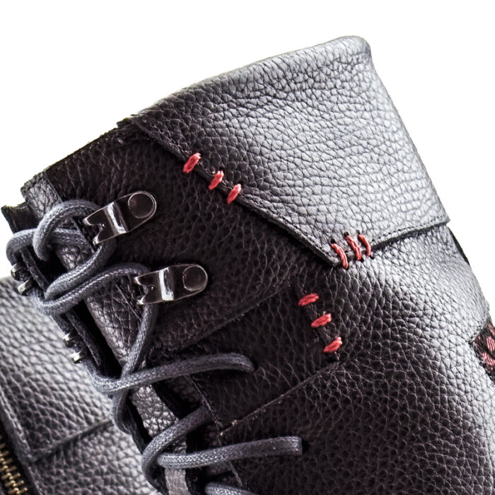 D9 Neo Black-Red men's leather-fabric boots - Image 5