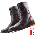 D9 Neo Black-Red men's leather-fabric boots