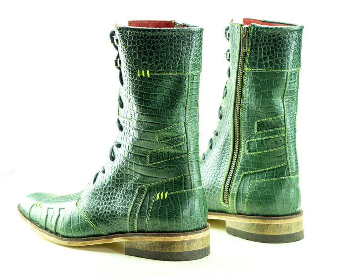 D9 Neo Green-Red men's leather-fabric boots - Image 4