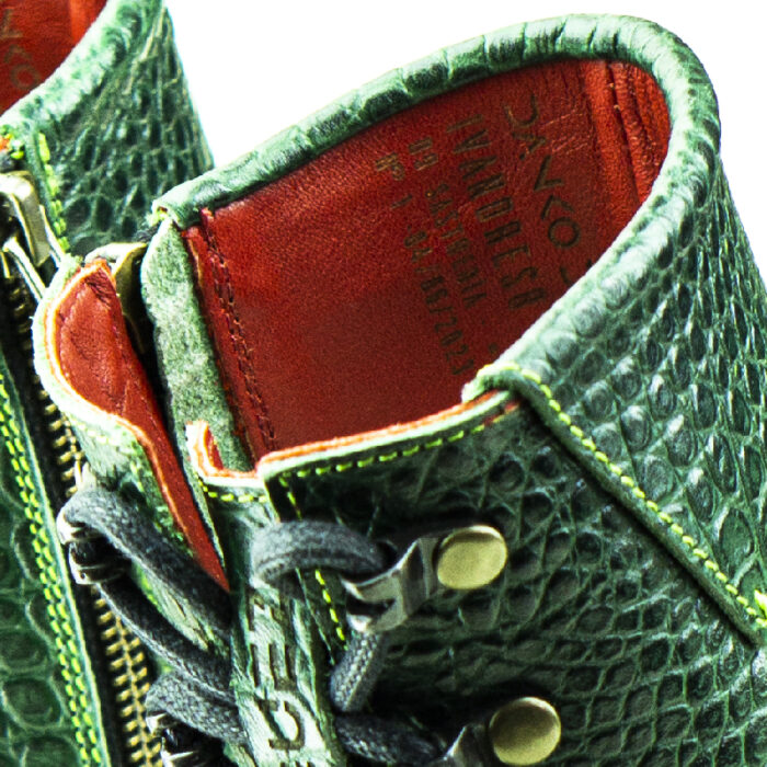 D9 Neo Green-Red men's leather-fabric boots - Image 6