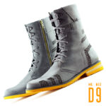 D9 Neo Grey-Orange men's leather-fabric boots