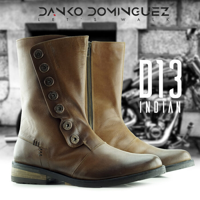 D13 Indian Whisky men's leather boots - airbrush aging - Image 6
