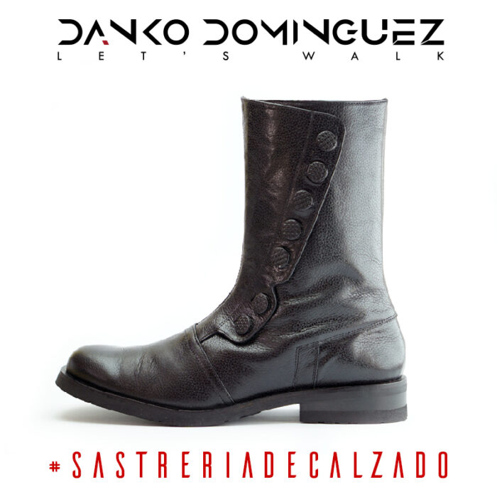 D13 Indian black men's leather boots - Image 4